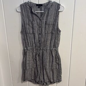 Kelly Renee Gray & White Striped Romper